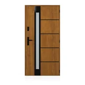 Drzwi zewnętrzne - Drzwi zewnętrzne stalowe wejściowe Ultron Stopsol złoty dąb 90 prawe Wiśniowski - miniaturka - grafika 1