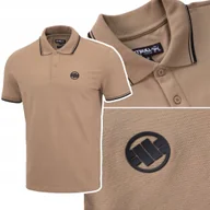 Koszulki męskie - Koszulka Polo Męska Pit Bull Regular Stripes Brązowa R. S - miniaturka - grafika 1