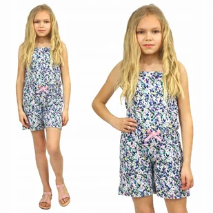 Kombinezon LETNI Kwiatki SPODNIUM Ramiączka 110 - Kombinezony dla dzieci - miniaturka - grafika 1