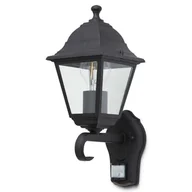 Lampy ogrodowe - Kinkiet ogrodowy Varennes z czujnikiem ruchu 1 x 60 W E27 czarny - miniaturka - grafika 1