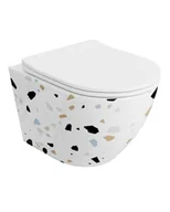 Miski WC - Lavita Sofi Slim Stone Zestaw Toaleta WC bez kołnierza 49x36,5 cm krótka + deska wolnoopadająca biały 5900378326496 - odbiór osobisty: Kraków, Warszawa - miniaturka - grafika 1