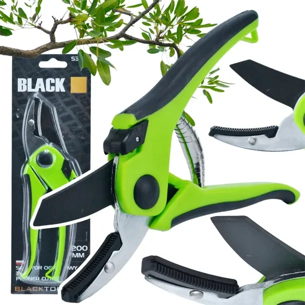 Sekator Ogrodowy Kowadełkowy 200 Mm Black