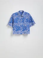 Koszule damskie - Reserved - Bawełniana koszula z haftem - wielobarwny - miniaturka - grafika 1