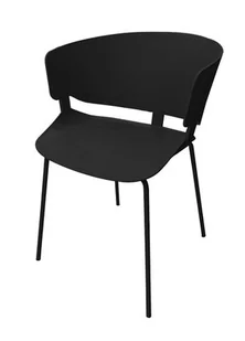 King Home Krzesło z tworzywa czarne GARRET na metalowych nogach ARM-001.BLACK - Krzesła - miniaturka - grafika 1