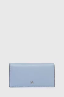 Portfele - Lauren Ralph Lauren portfel skórzany damski kolor niebieski 432935939 - grafika 1