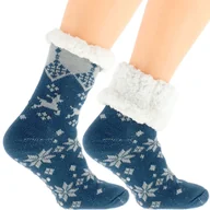 Skarpetki damskie - Eleganckie Skarpetki Damskie na Zimę Norweskie Grube - miniaturka - grafika 1