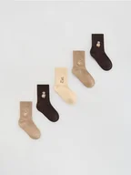 Skarpetki dla dzieci - Reserved - Bawełniane skarpetki 5-pak - ciemnobrązowy - miniaturka - grafika 1