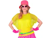 Stroje karnawałowe - Koszulka kabaretka neonowa żółta - 1 szt. - miniaturka - grafika 1