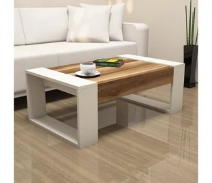 Stolik kawowy VENUS 38x102 cm krem/brąz - Ławy i stoliki kawowe Stolik kawowy VENUS 38x102 cm krem/brąz - Ławy i stoliki kawowe - miniaturka - grafika 1