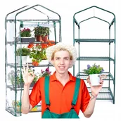 Szklarnie ogrodowe - Mini Szklarnia Ogrodowa Mała Balkonowa 4 Półki Foliak Na Sadzonki Warzywa - miniaturka - grafika 1