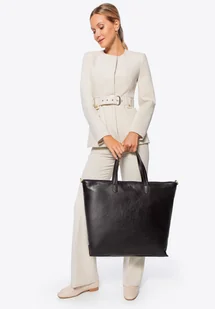 Duża torba na ramię ze skóry naturalnej brązowa - Torebki damskie Duża torba na ramię ze skóry naturalnej brązowa - Torebki damskie - miniaturka - grafika 1