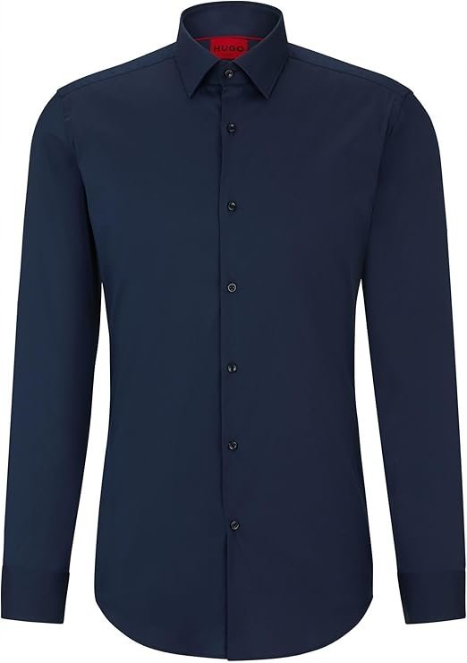 HUGO KOSZULA MĘSKA GRANATOWA GŁADKA KLASYCZNA 44 JSG