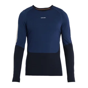 Koszulka męska Icebreaker Merino 200 Sonebula LS Crewe Mid Navy/Royal Navy/Snow/Cb XXL - Koszulki sportowe męskie - miniaturka - grafika 1