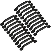 Zawiasy, okucia i inne akcesoria - 20 szt. uchwytów do drzwi kuchennych, szuflady do szafki, meble do sypialni, rozstaw 128 mm, czarne aluminium - miniaturka - grafika 1