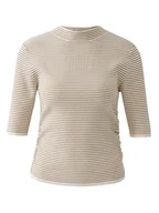 Swetry damskie - Oui Sweter w kolorze biało-jasnobrązowym - miniaturka - grafika 1