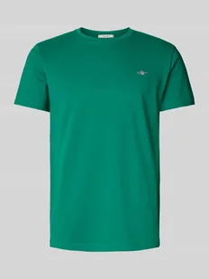 T-shirt o kroju slim fit z wyhaftowanym logo - Koszulki męskie - miniaturka - grafika 1