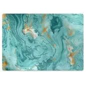 Podnóżki, podpórki, podkładki - Mata pod fotel ochrona paneli Marmur turkusowy 100x70 cm - miniaturka - grafika 1
