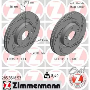 Tarcza hamulcowa ZIMMERMANN 285.3518.53 - Tarcze hamulcowe - miniaturka - grafika 1