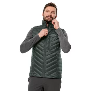 Męska kamizelka puchowa Jack Wolfskin PASSAMANI DOWN VEST M black olive - S - Kamizelki męskie - miniaturka - grafika 1