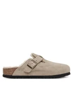 Klapki i japonki damskie - Birkenstock Klapki Boston Shearling 1028299 Beżowy - miniaturka - grafika 1