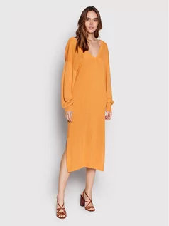 Sukienki - Remain Sukienka dzianinowa Topanga RM1357 Pomarańczowy Loose Fit - grafika 1