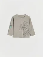 Bluzki dla niemowląt - Reserved - Longsleeve Królik Bugs - jasnoszary - miniaturka - grafika 1