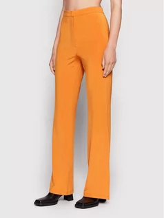 Spodnie damskie - Remain Spodnie materiałowe Jessie RM1226 Pomarańczowy Slim Fit - grafika 1