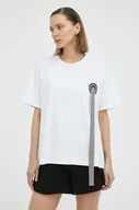 Koszulki sportowe damskie - MMC STUDIO t-shirt bawełniany kolor biały - miniaturka - grafika 1