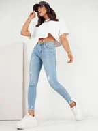 Spodnie damskie - Spodnie damskie jeansowe BAREME niebieskie Dstreet UY1984-L - miniaturka - grafika 1