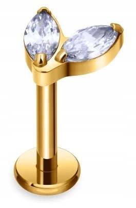 Tytanowy Kolczyk Labret PIERCING Cyrkonie ELEGANCKI HELIX Lobe 1,2/8