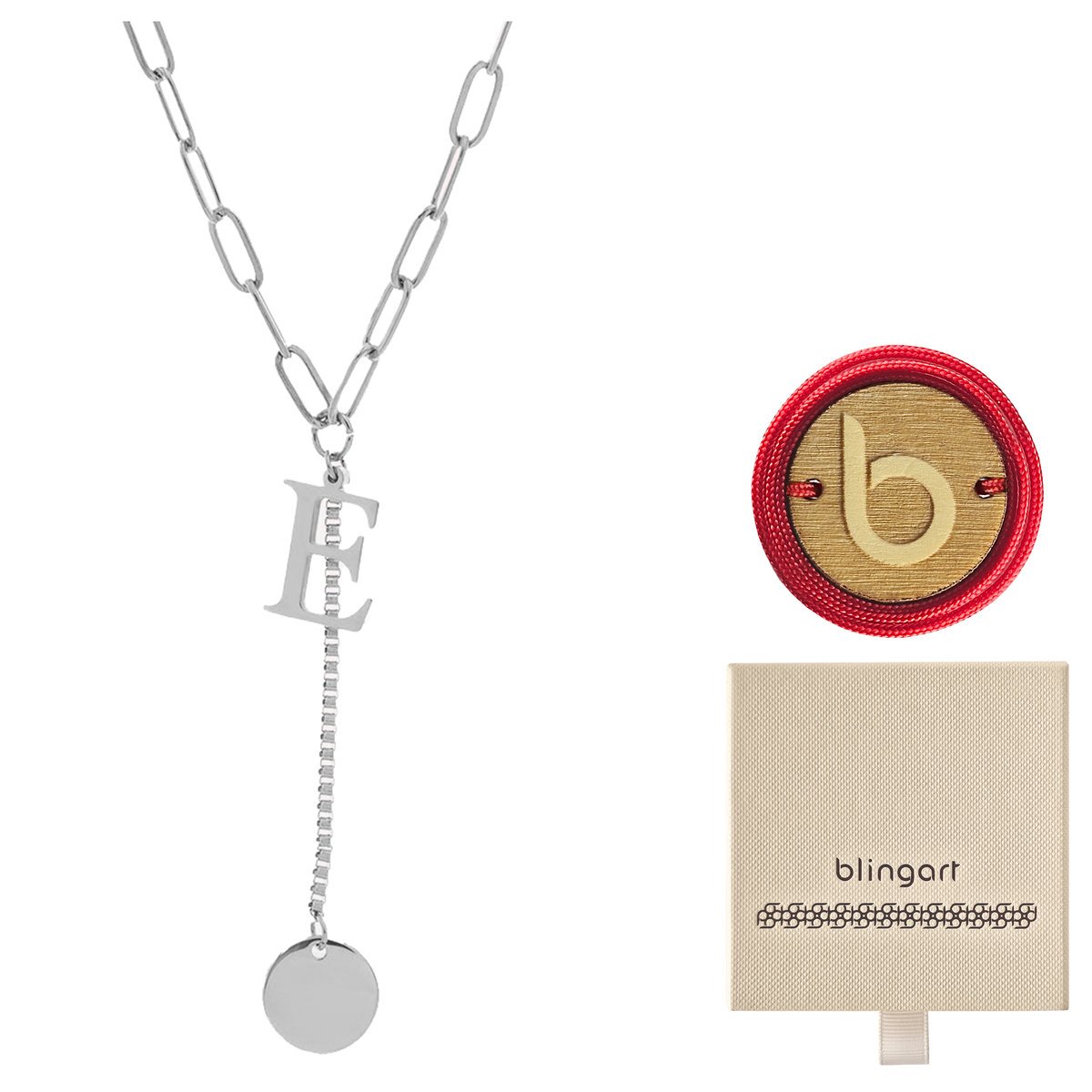 Naszyjnik celebrytka łańcuszek srebrny literki A-Z