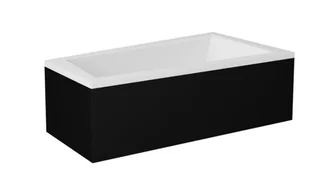 Wanna asymetryczna czarno-biała z obudową Intima Besco prawa 160x90 cm - Wanny - miniaturka - grafika 1