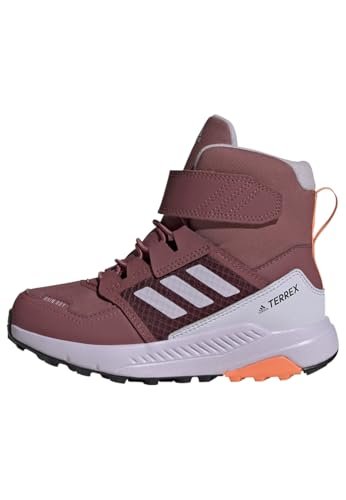 adidas Uniseks - dzieci Terrex Trailmaker High COLD.RDY Hiking Shoes, Burgundy/Silver Dawn/Amber Tint, 38 2/3 EU