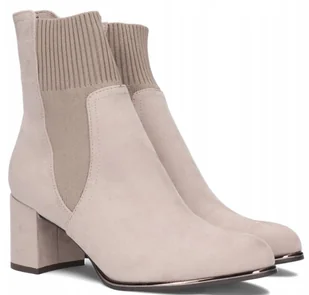 MARCO TOZZI DAMSKIE BOTKI BEŻOWE NA ZAMEK 39 Ż7B - Botki damskie - miniaturka - grafika 1