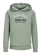 Bluzy dla dziewczynek - Jack And Jones Bluza Dziecięca Z Kapturem Z Nadrukiem 110Cm Kwa - miniaturka - grafika 1