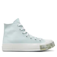 Trampki damskie - Trampki Converse Chuck 70 Marbled Hi A03527C Niebieski - miniaturka - grafika 1