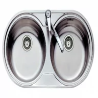 Zlewozmywaki z baterią - Zlewozmywak dwukomorowy Teka 220061 80cm Inox Srebro Stal nierdzewna - miniaturka - grafika 1