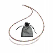 Naszyjniki - Naszyjnik Naturalny Kamień Turmalin Kolorowy gład kulki 2mm Srebro 925 43cm, bez marki, AG00000304 - miniaturka - grafika 1