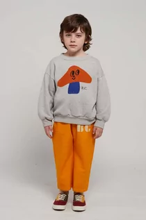 Spodnie i spodenki dla dziewczynek - Bobo Choses spodnie dresowe bawełniane dziecięce kolor pomarańczowy z nadrukiem - grafika 1