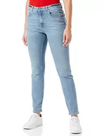 Spodnie damskie - BOSS Damskie spodnie jeansowe Slim Crop 4.0, Turkusowy/Aqua, 33 - miniaturka - grafika 1