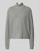 Swetry damskie - Sweter z dzianiny ze stójką i obniżonymi ramionami - miniaturka - grafika 1