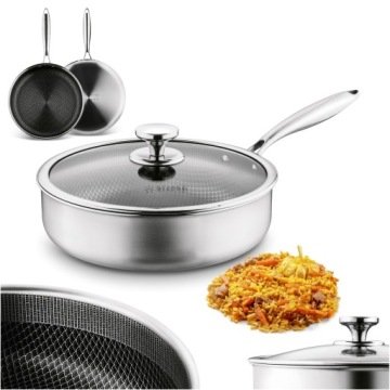 Patelnia Głęboka Indukcja Pokrywka Duża Starke Pro Linesta Steel 28x8 cm