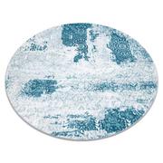 Dywany - Dywan MEFE nowoczesny Koło 8731 Rozeta vintage przecierany - Strukturalny, dwa poziomy runa krem / niebieski, koło 100 cm - miniaturka - grafika 1