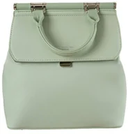 Plecaki - Mały, dwukomorowy plecak damski z klapką, skóra ekologiczna  David Jones - miniaturka - grafika 1