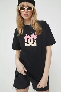 Koszulki sportowe damskie - DC t-shirt bawełniany kolor czarny - grafika 1