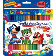 Kredki, ołówki, pastele i pisaki - Bambino - Kredki szkolne trójkątne dwustronne 24/48 kolorów - miniaturka - grafika 1