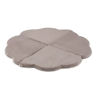 Maty piankowe - MISIOO Mata do pokoju dziecka kwiatek 115x115x5cm beżowy sztruks premium fluffy flower - miniaturka - grafika 1