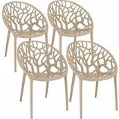 Fotele i krzesła ogrodowe - Krzesła ogrodowe, Albero, zestaw 4 sztuk, 58x56x80 cm, beżowe - miniaturka - grafika 1