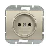 Gniazdka elektryczne - Abex Gniazdo pojedyncze b/u ONYX - satyna - miniaturka - grafika 1