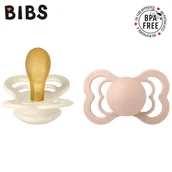 Śliniaki i fartuszki - BIBS SUPREME 2-PACK IVORY & BLUSH M Smoczek Symetryczny kauczuk Hevea - miniaturka - grafika 1
